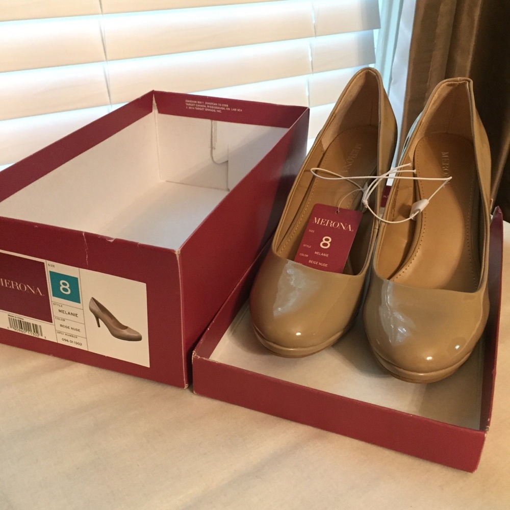 Merona Patent Leather Heels in Beige Nude